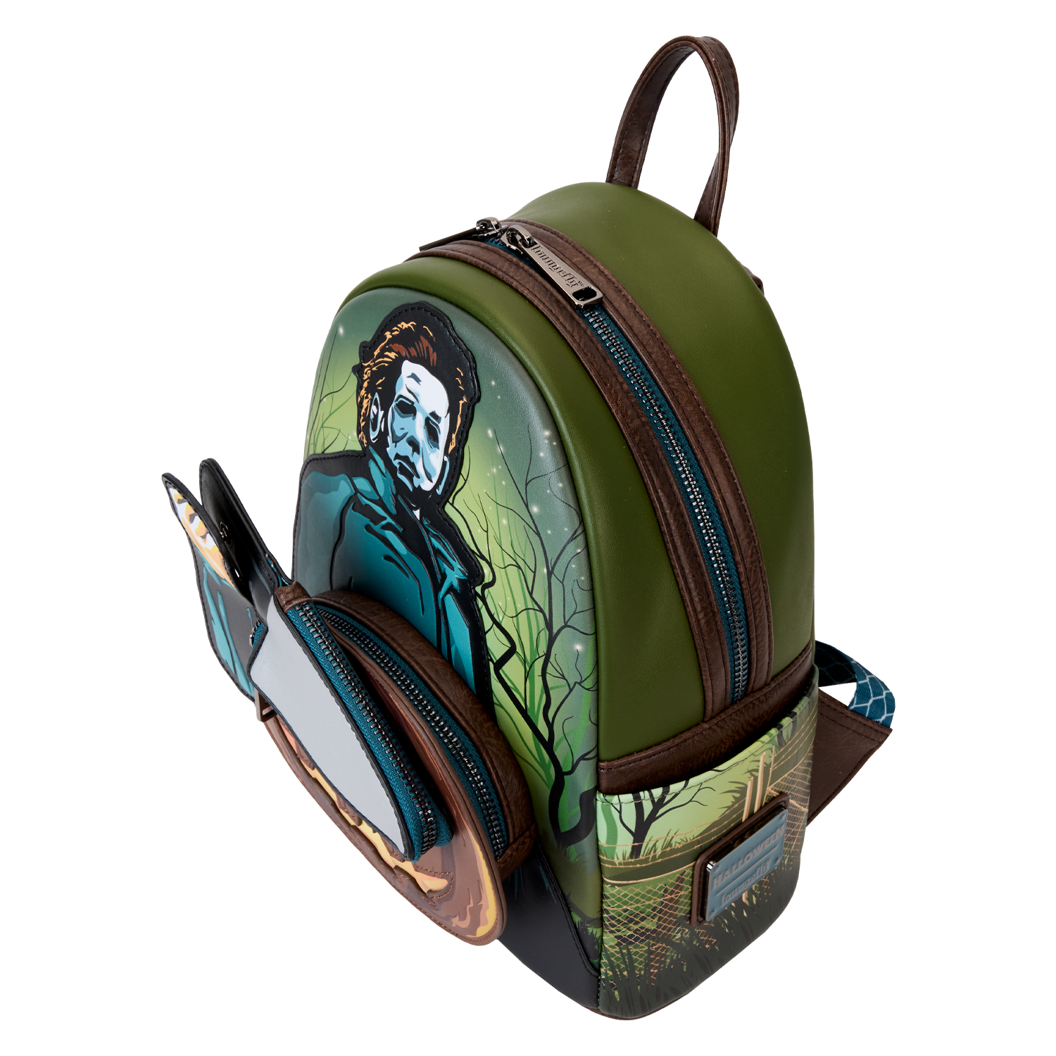 Halloween Michael Myers Pumpkin Glow Mini Backpack With Coin Bag - Image 8
