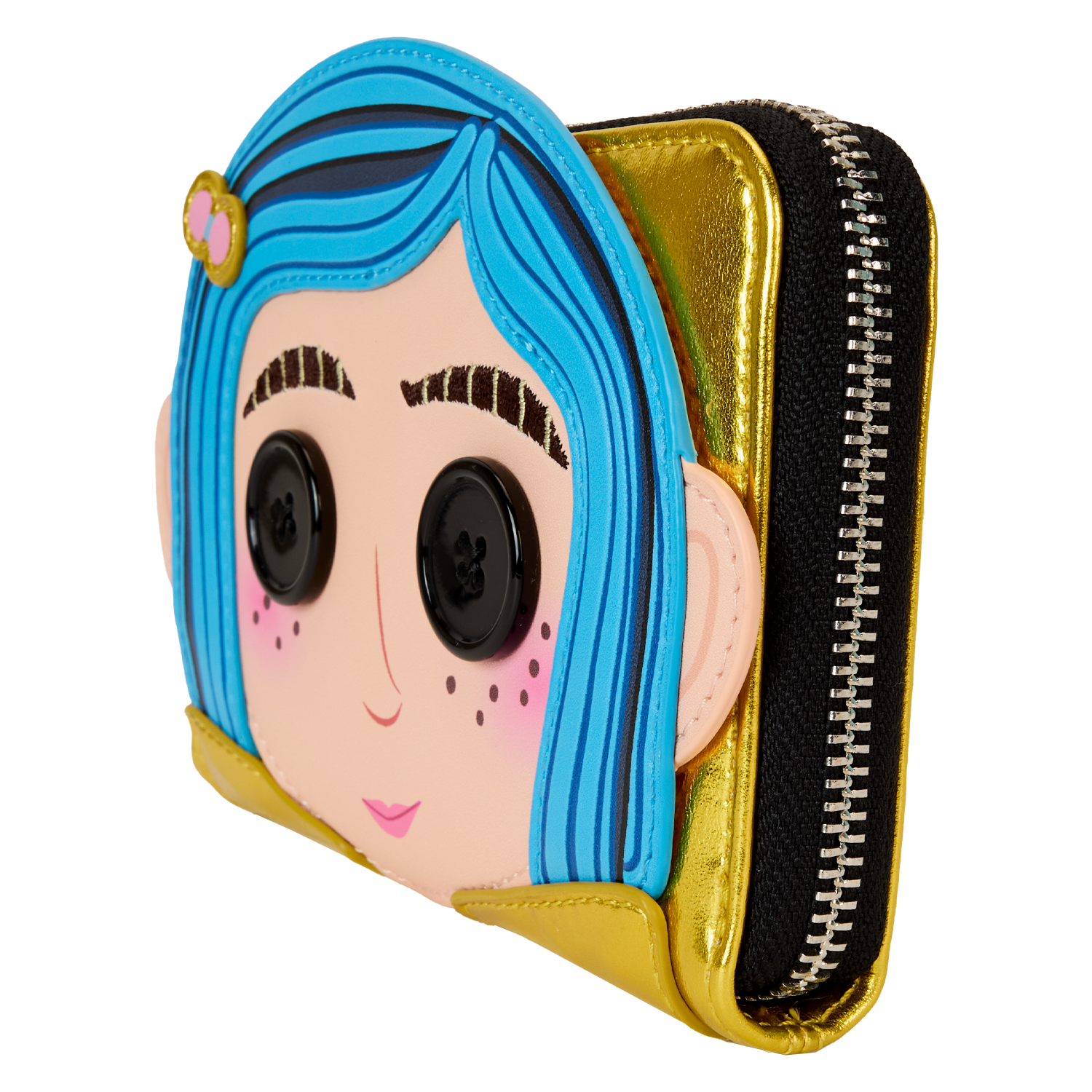 Coraline 15th Anniversary Laika Doll Metallic Cosplay Zip Around Wallet - Image 4