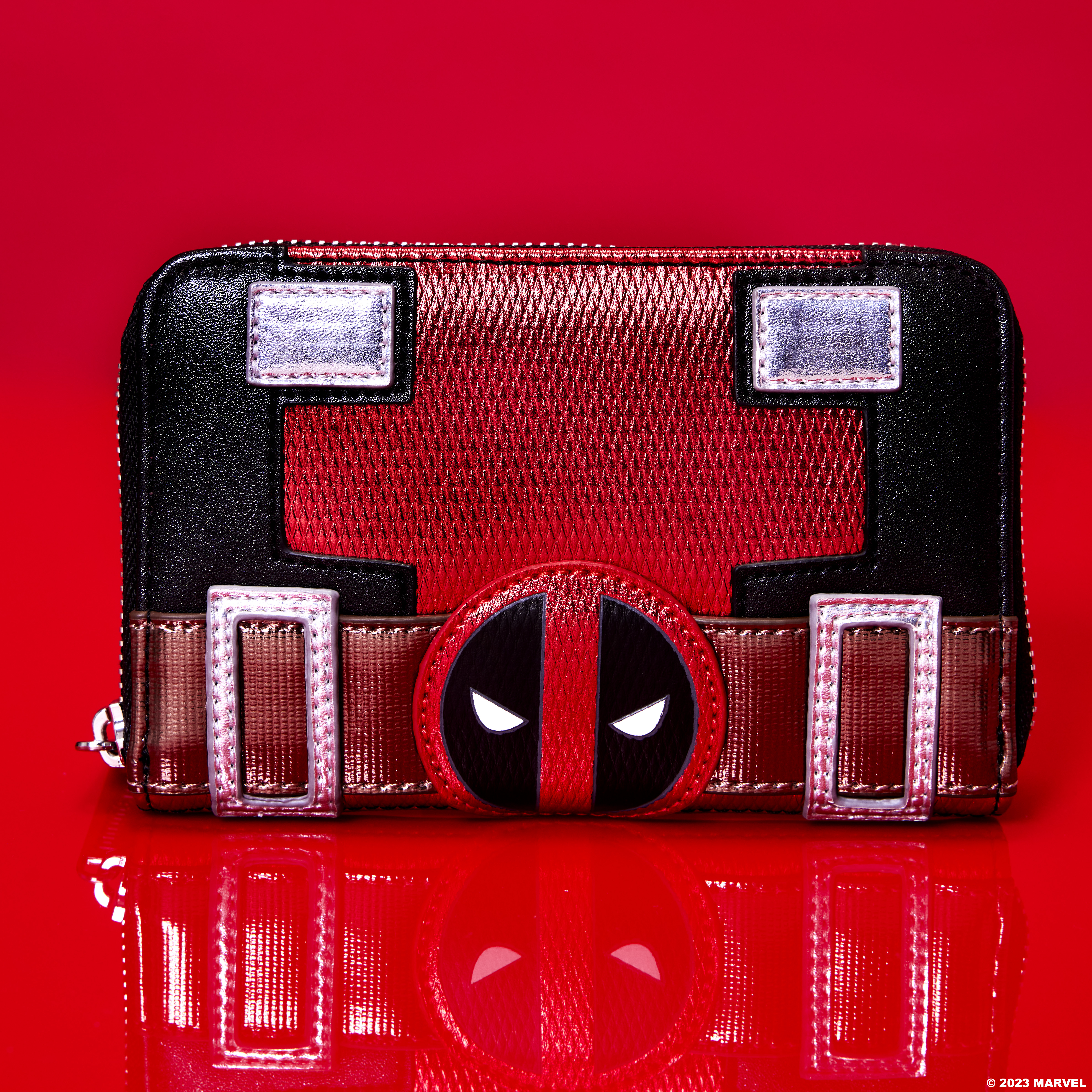 Alternative view of Marvel Metallic Deadpool Cosplay Zip Around Wallet