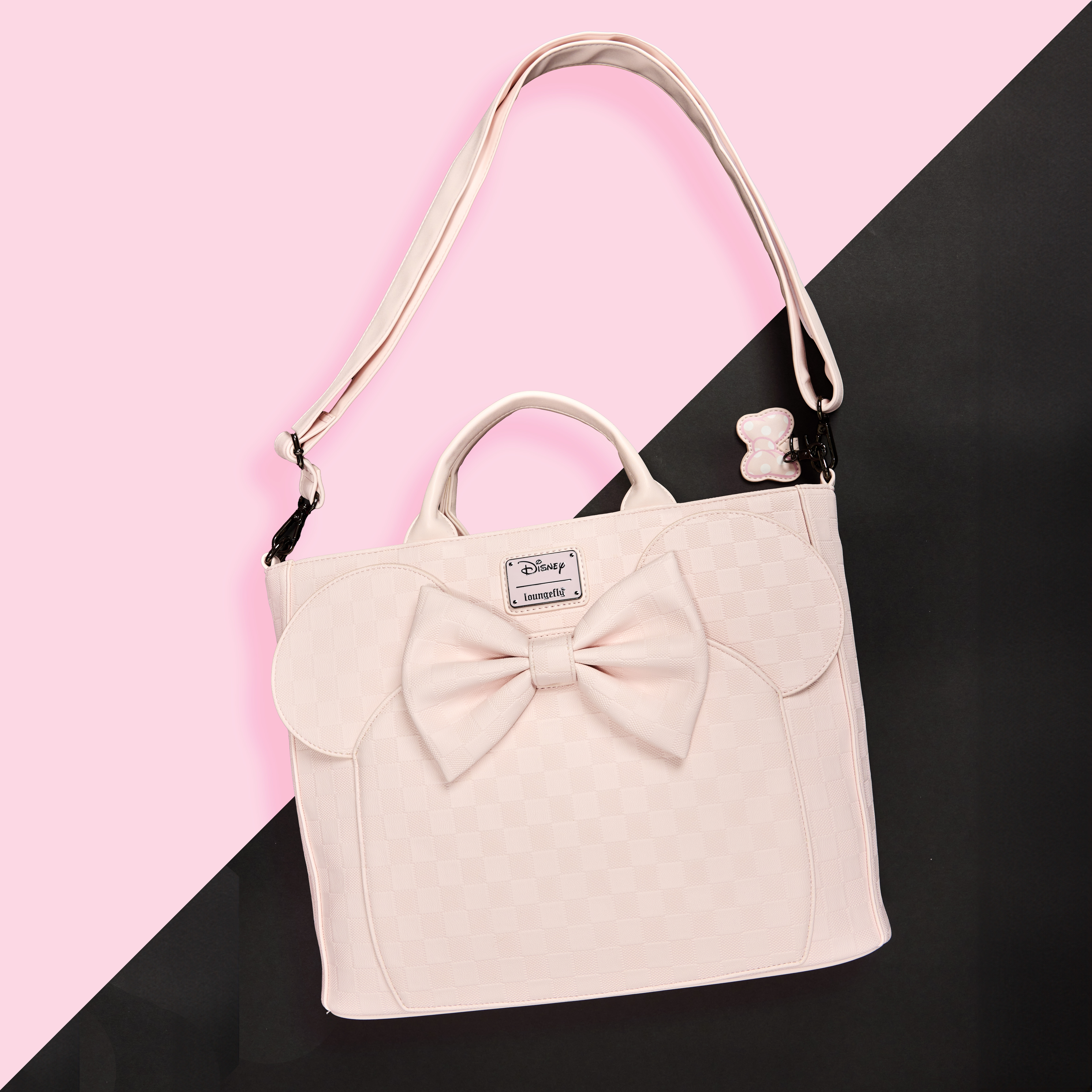 Alternative view of Minnie Mouse Checkered Texture Convertible Backpack & Tote Crossbody Bag