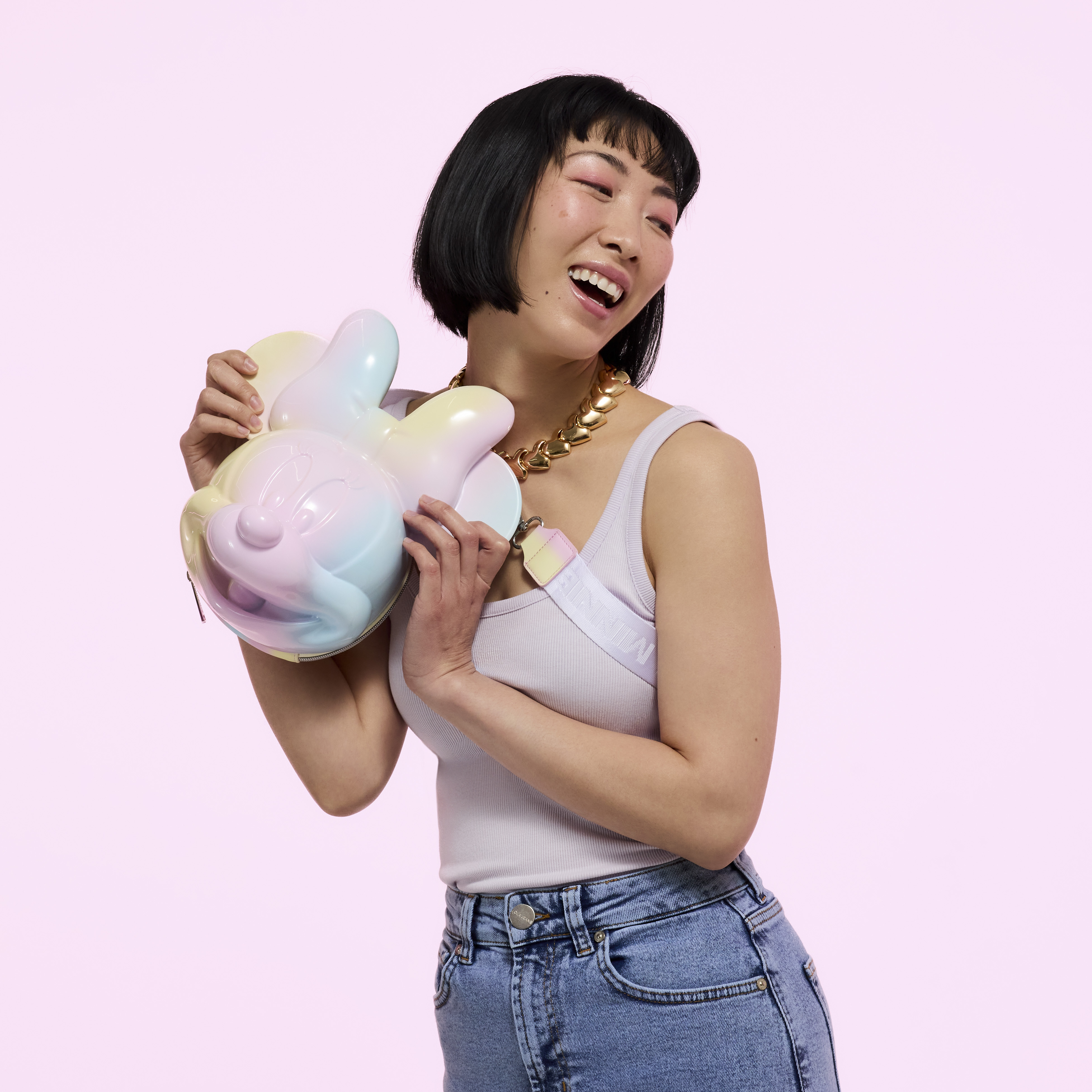 Alternative view of Minnie Mouse Pastel Tie-Dye Molded Figural Crossbody Bag