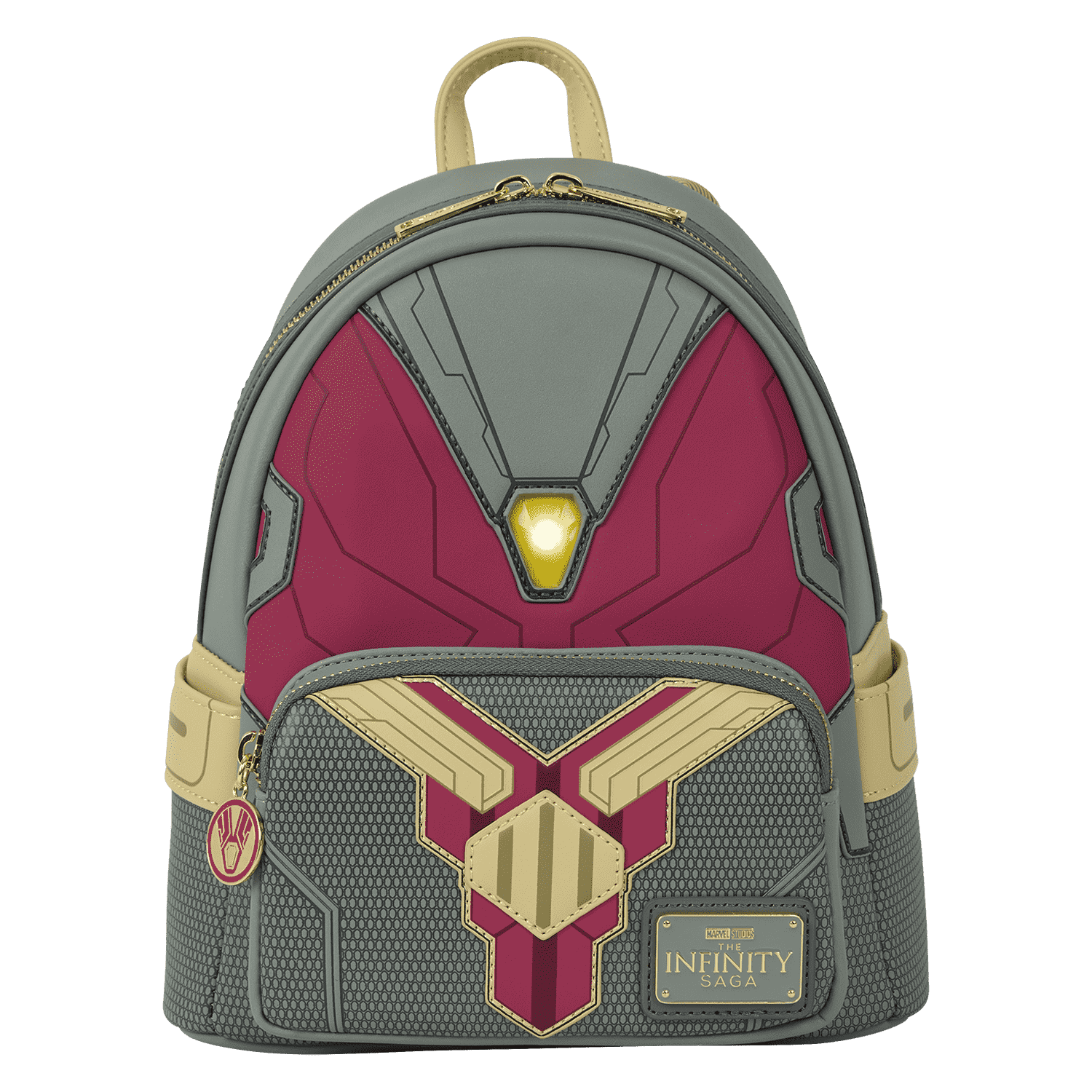 Alternative view of Marvel Exclusive Avengers Vision Light Up Cosplay Mini Backpack