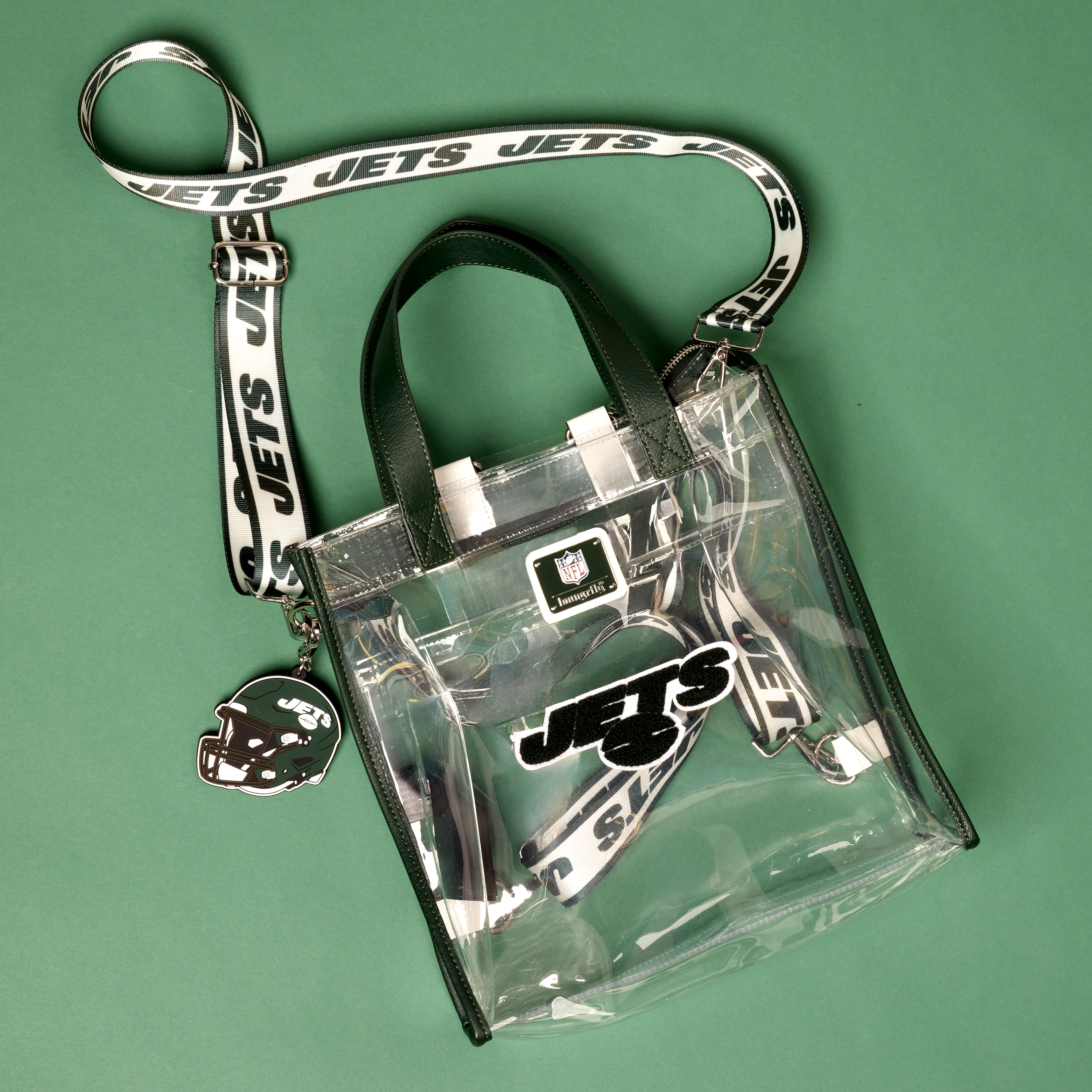 Alternative view of NFL New York Jets Clear Convertible Backpack & Tote Crossbody Stadium Bag