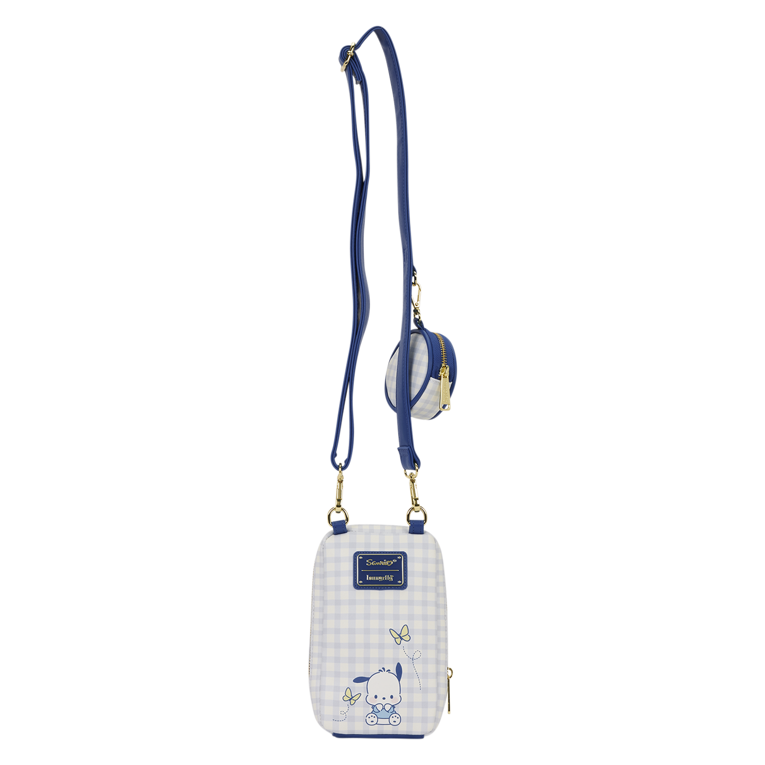 Sanrio Pochacco Gingham Cell Phone Crossbody Bag with Coin Bag - Image 6
