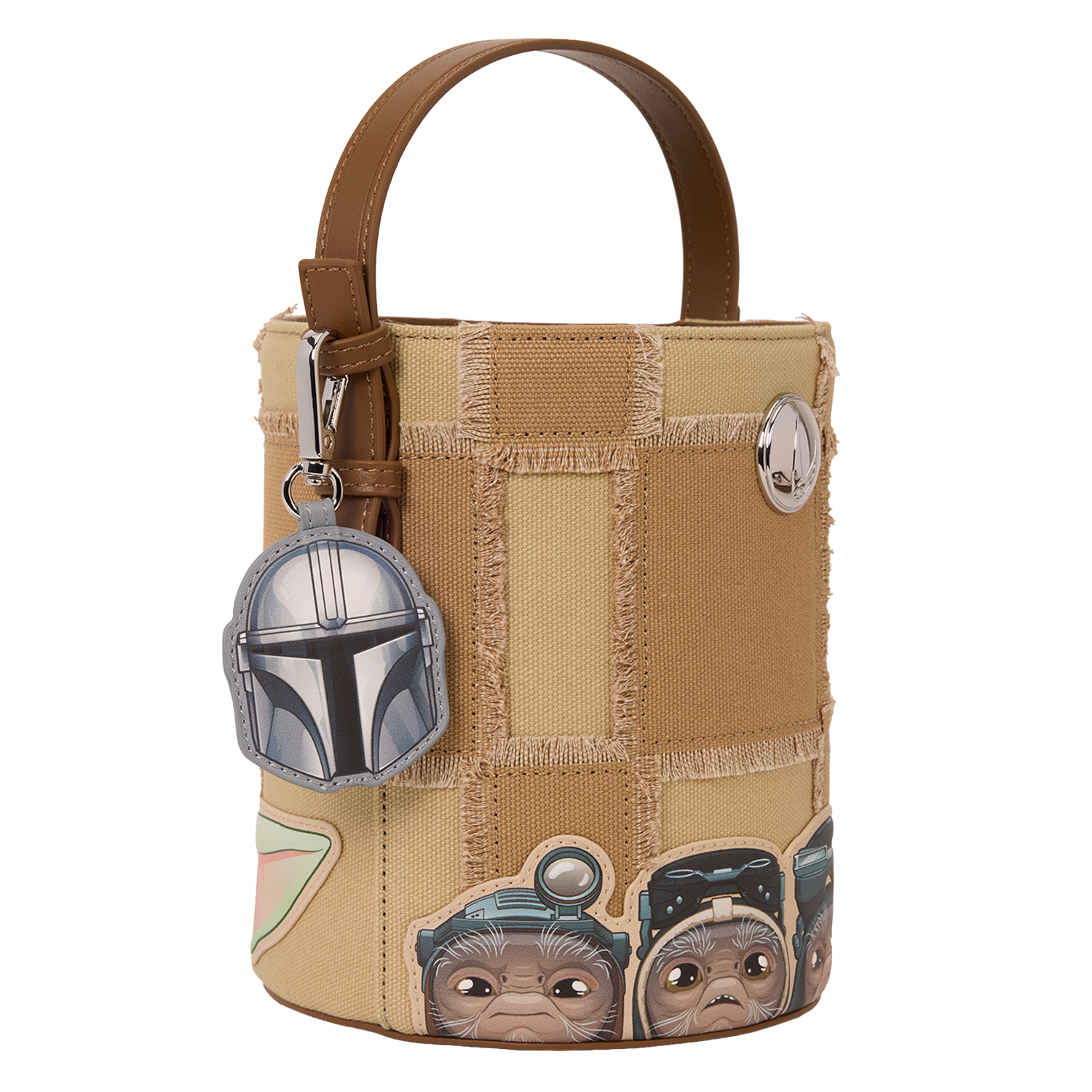 The Mandalorian Grogu & Anzellan Drawstring Bucket Crossbody Bag with Coin Bag - Image 5
