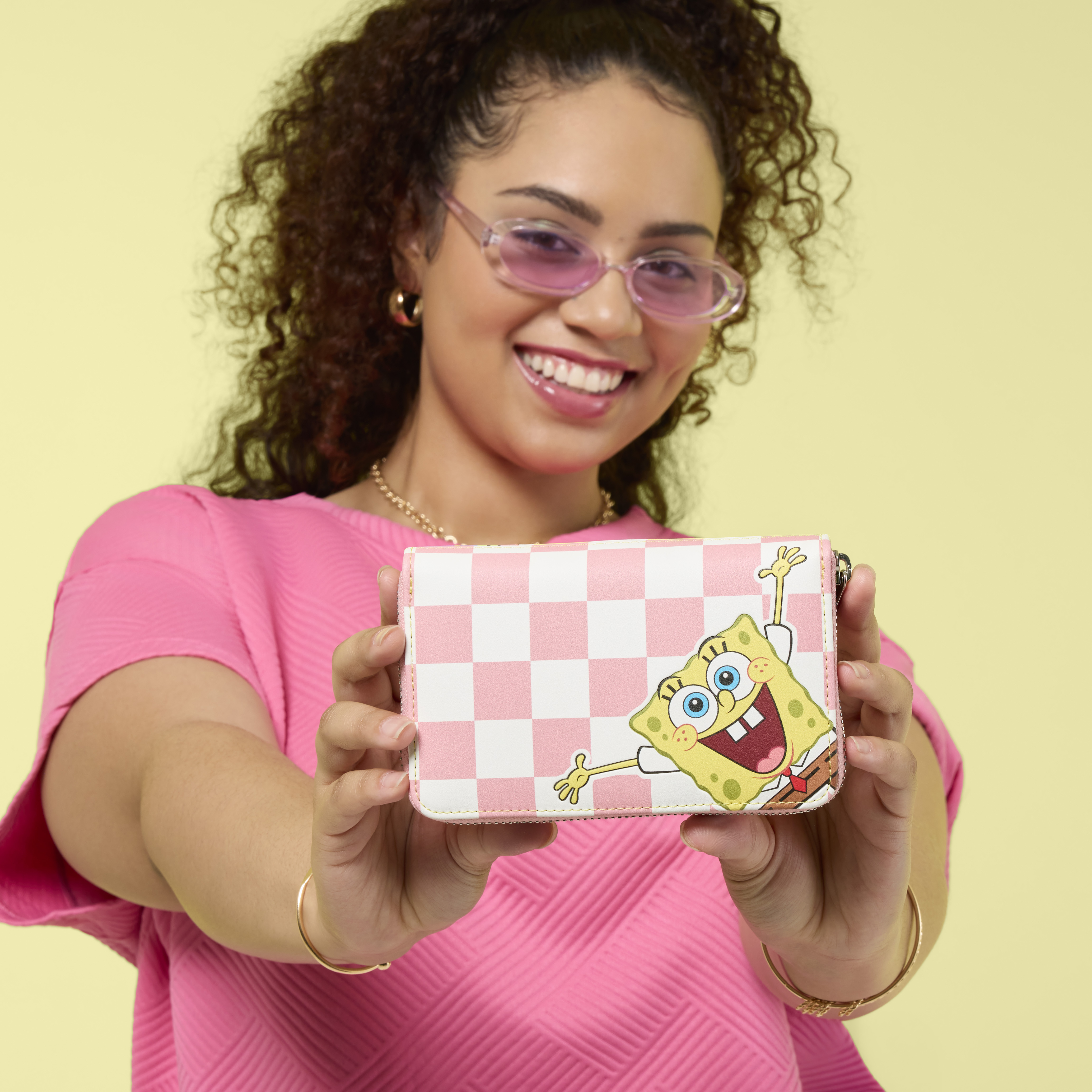 Alternative view of SpongeBob SquarePants & Patrick Star Checkered Zip Around Wallet
