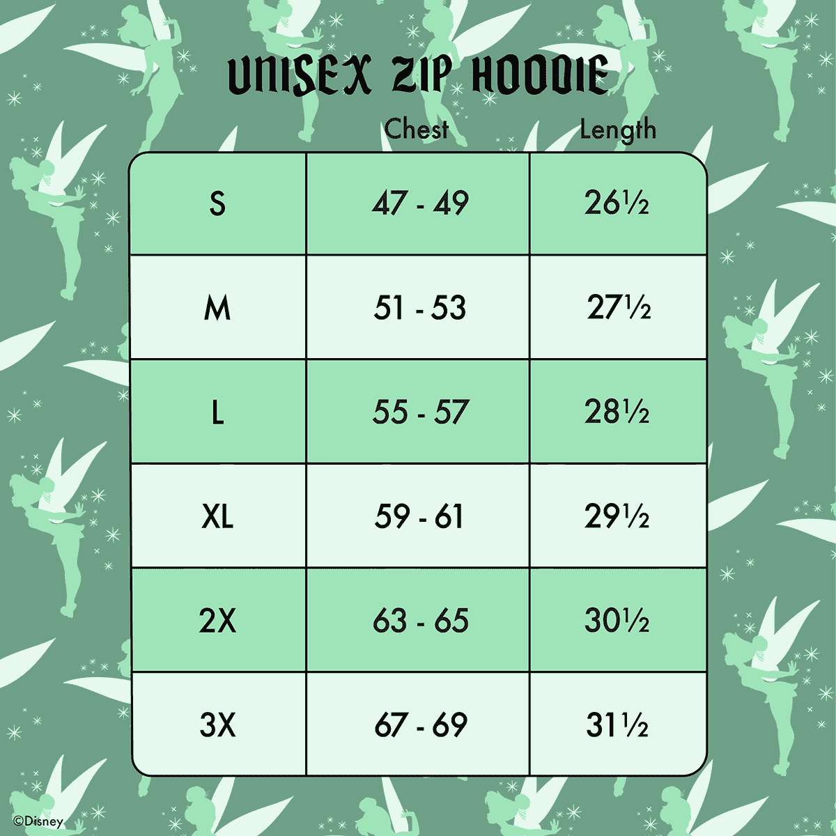 Peter Pan Tinker Bell Ribbon Unisex Zip Up Hoodie - Image 5