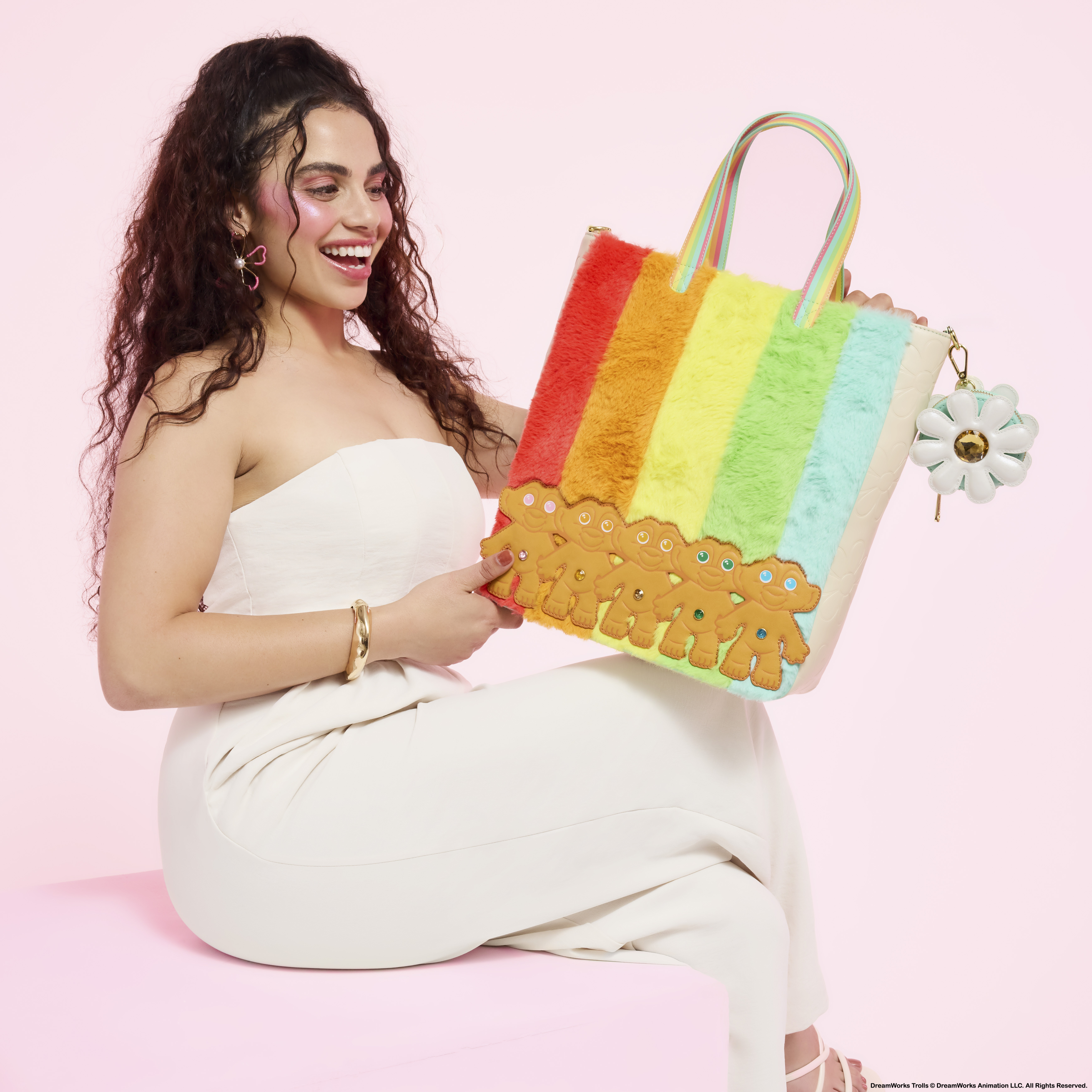 Alternative view of Classic Good Luck Trolls Plush Glitter Tote Crossbody Bag with Coin Bag