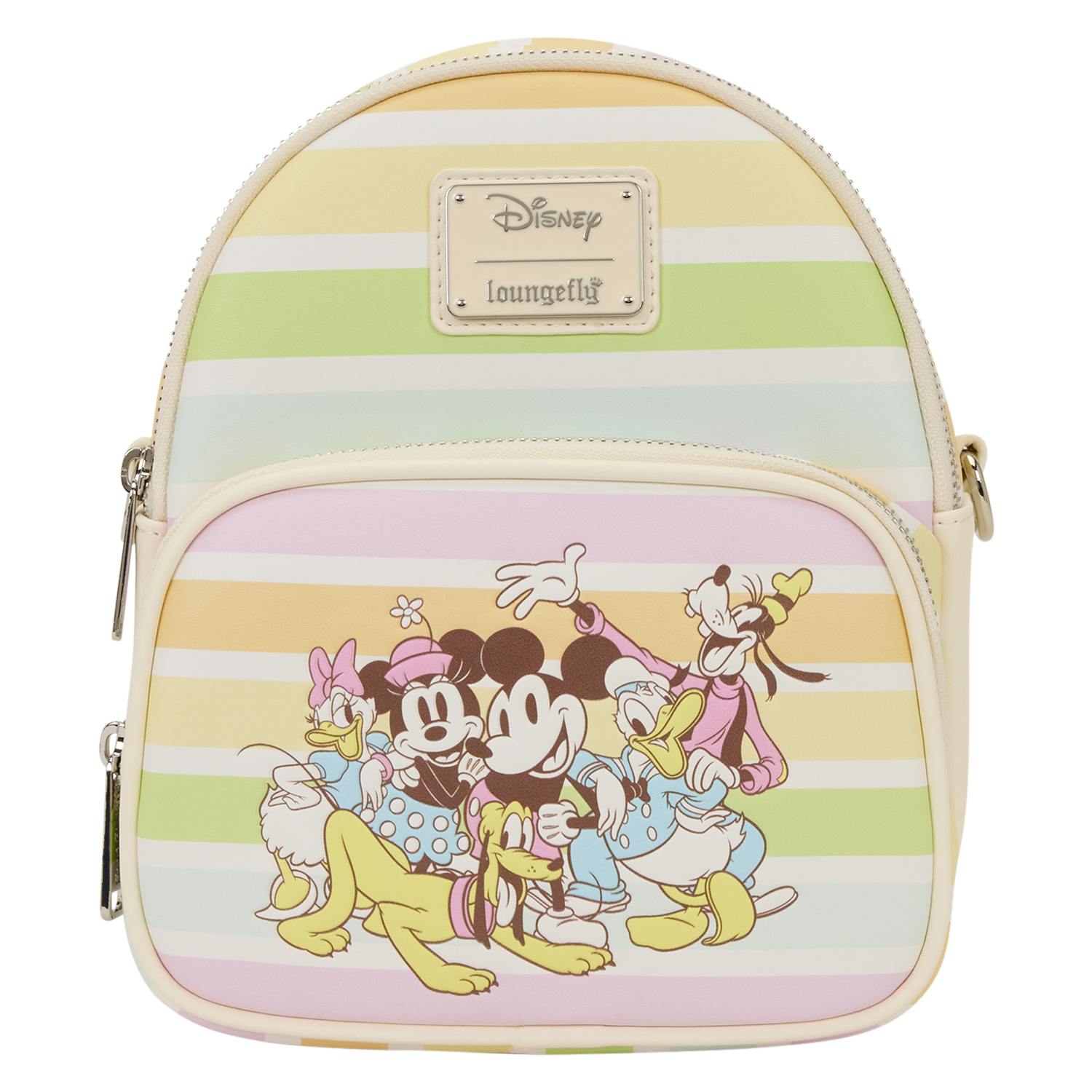Mickey & Friends Rainbow Stripes Convertible Mini Backpack & Crossbody Bag