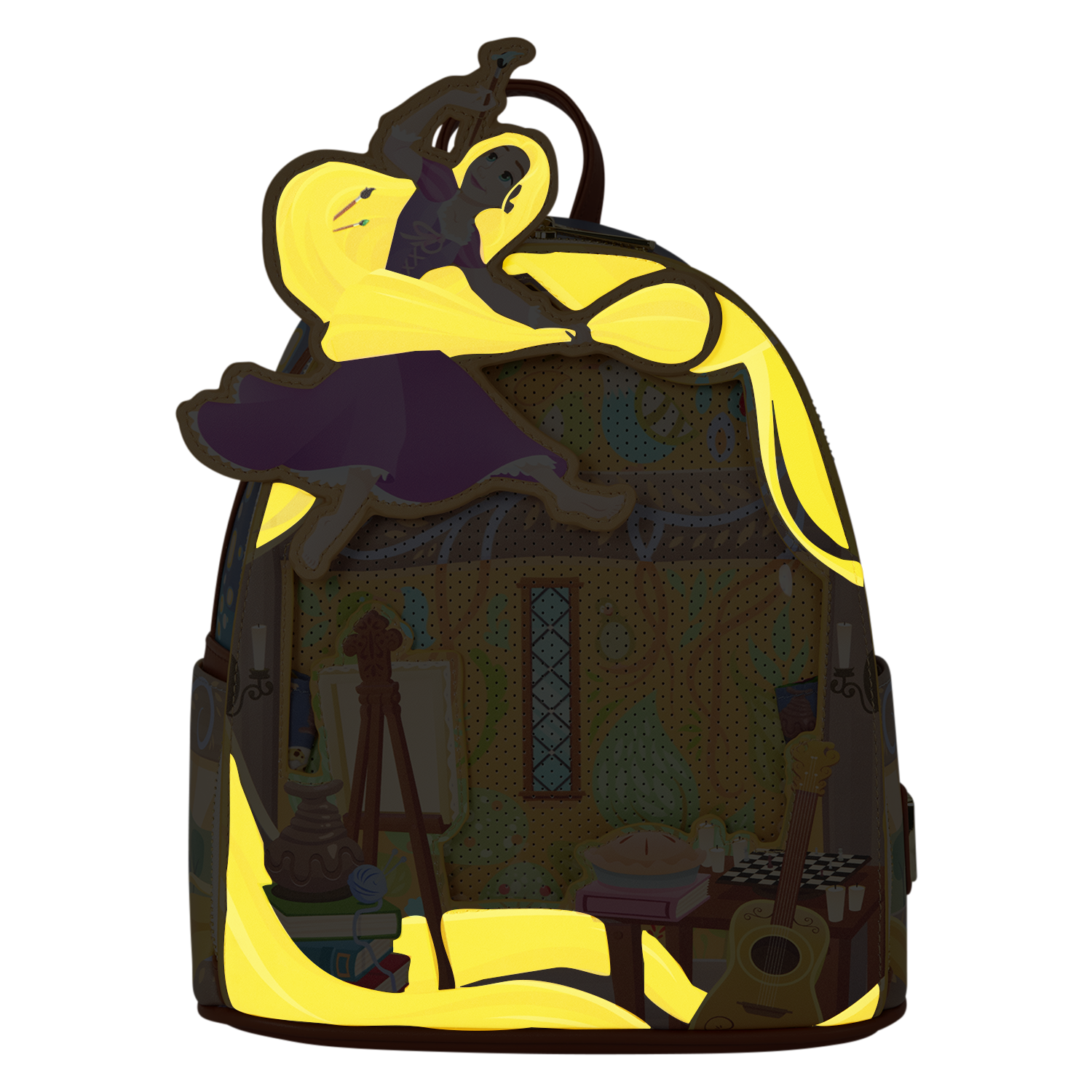 Tangled Rapunzel Glow Pin Trader Mini Backpack - Image 4