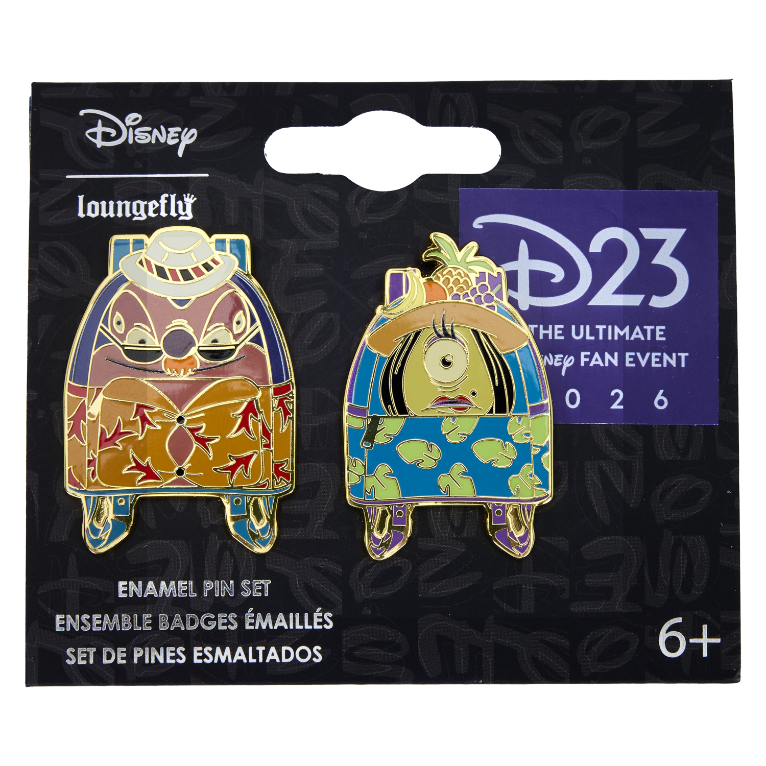 D23 Exclusive Lilo & Stitch Jumba and Pleakley 2-Pack Pin Set