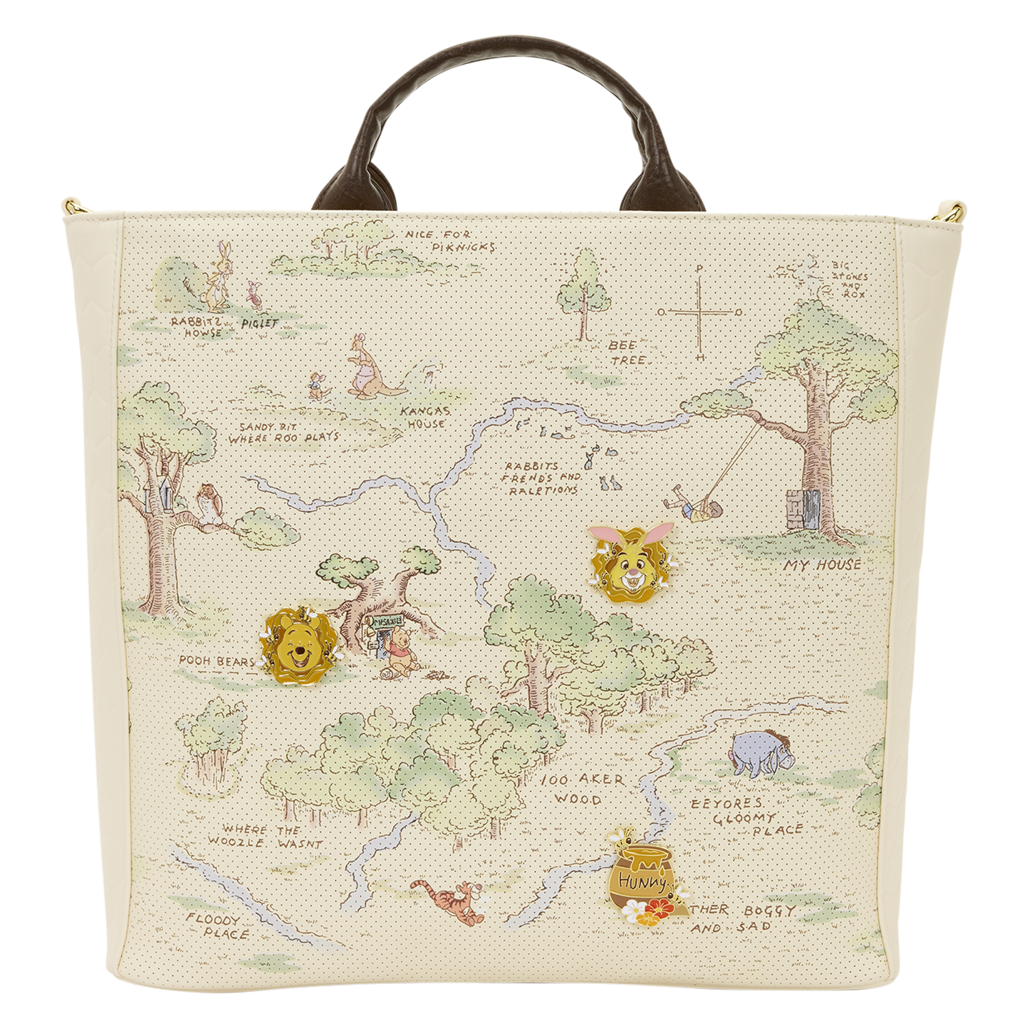 Winnie the Pooh Hundred Acre Wood Tote Pin Trader Crossbody Bag