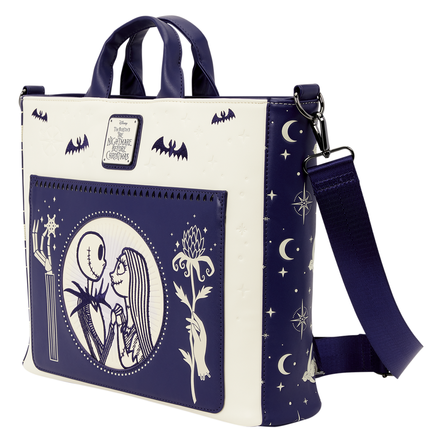 The Nightmare Before Christmas Jack Skellington & Sally Night Sky Convertible Backpack and Tote Crossbody Bag - Image 3